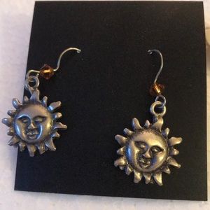 Sun face earring